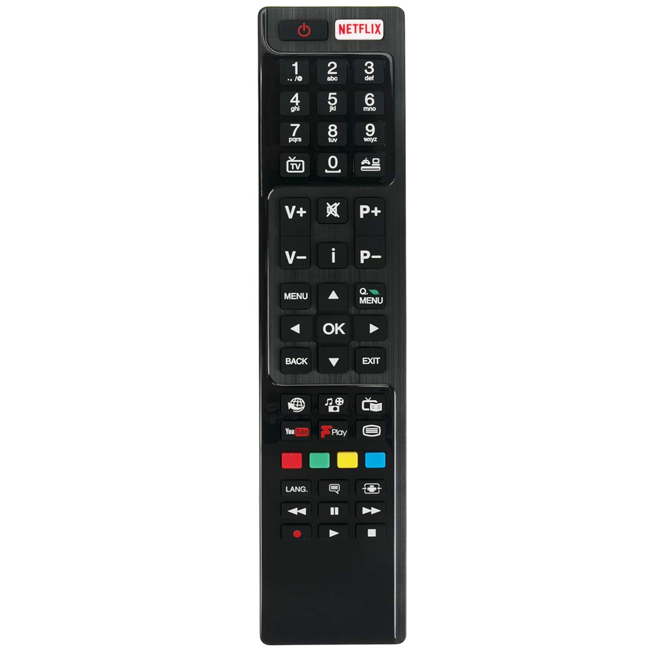 VINABTY RC4848F Replacement Remote Control Fit for Multi-Brand TV Fit for Finlux 32FMD290B-P Fit for Hitachi 43HB6T72U 55HB6T72U 50HB6T72U Fit for Linsar 24LED4000 Fit for LUXOR LUX0148006/01