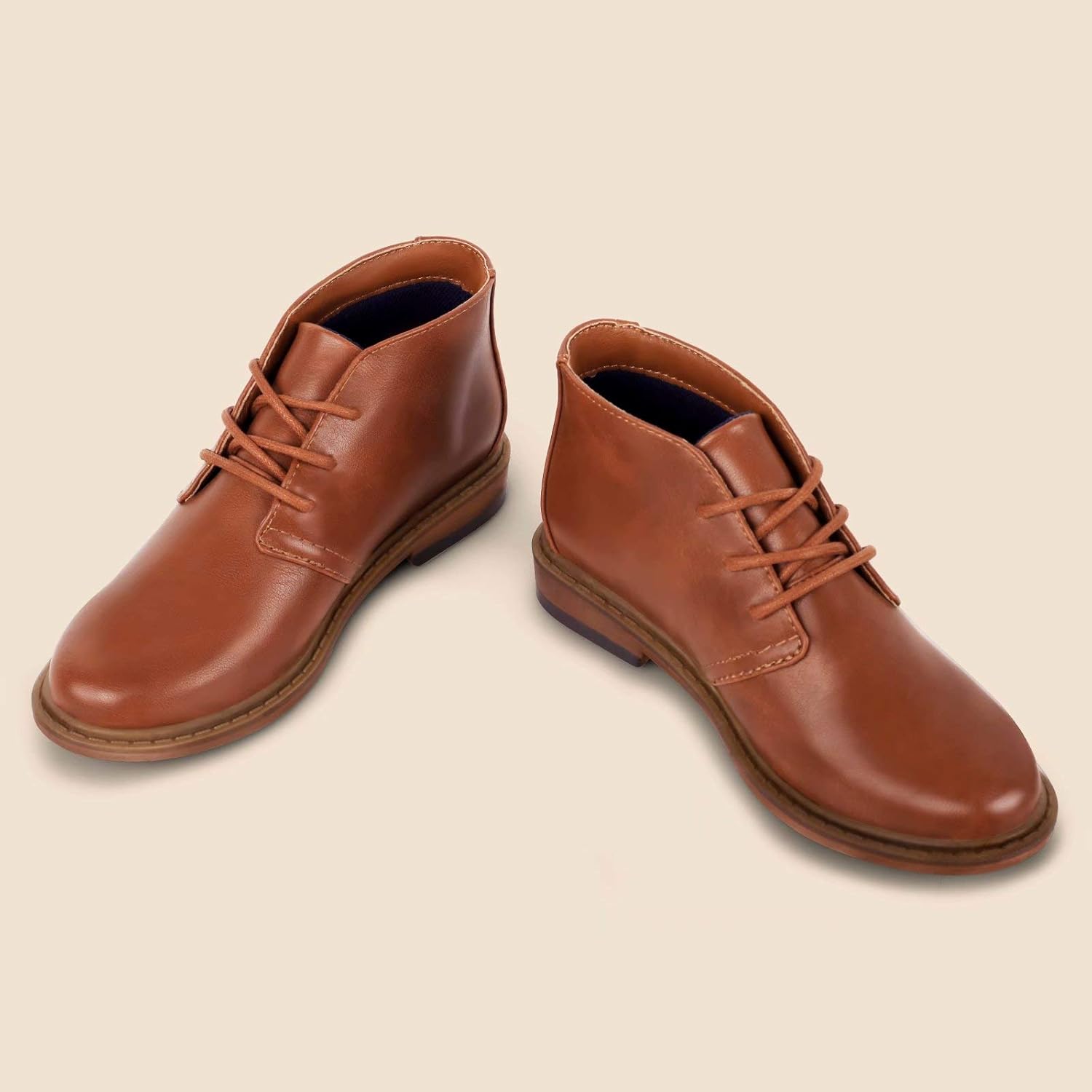  | Boys Dress Shoes School Uniform Kids lace-up Classic Oxford Chukka Boots Toddler Hook-and-Loop Comfortable Loafer | Oxfords
