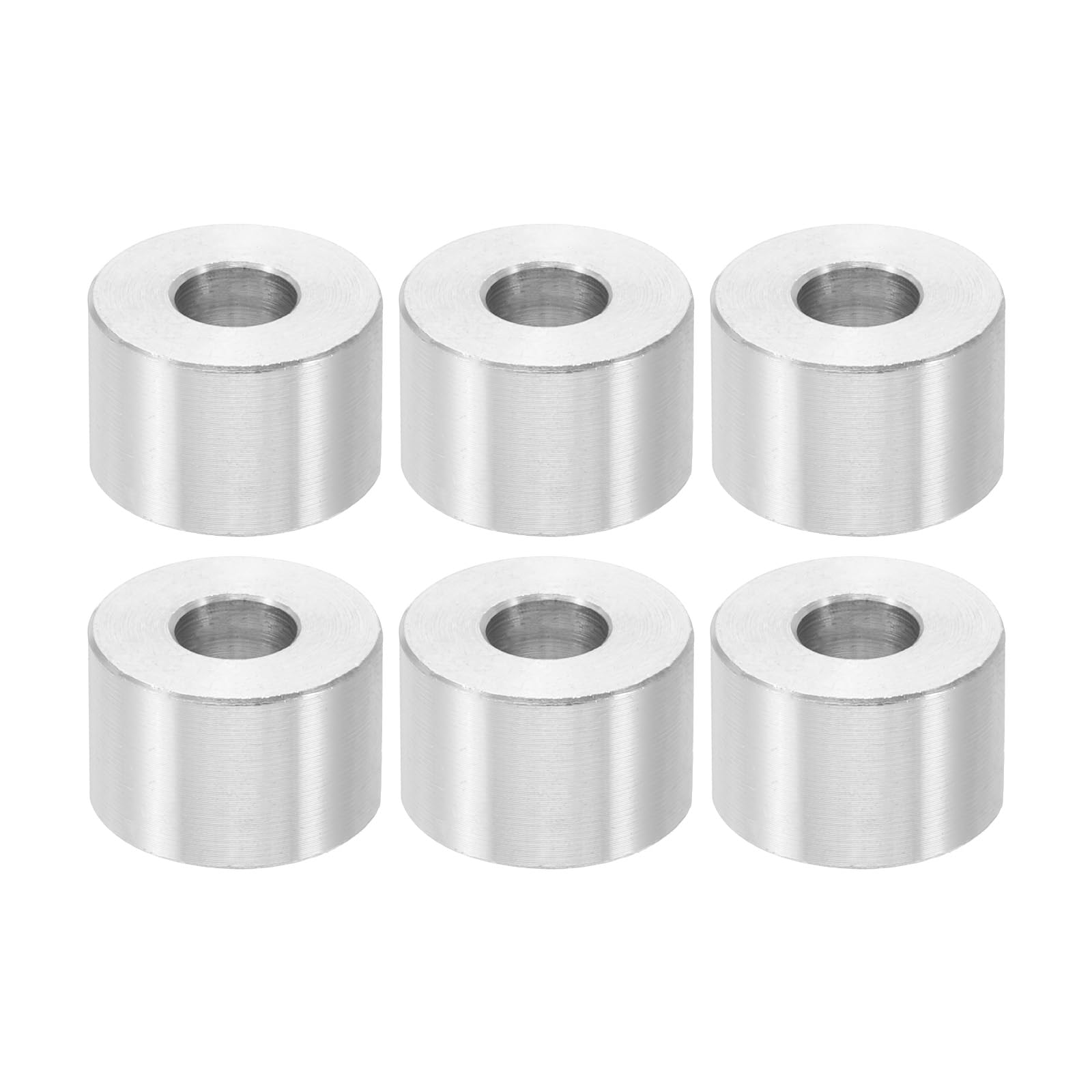 PATIKIL M6 Aluminum Spacers, 6 Pcs Metal Spacers Aluminum 6.2mm ID x 15mm OD x 10mm l Aluminum Spacer Screw Standoff Round for 1/4 or M6 Screw Bolts
