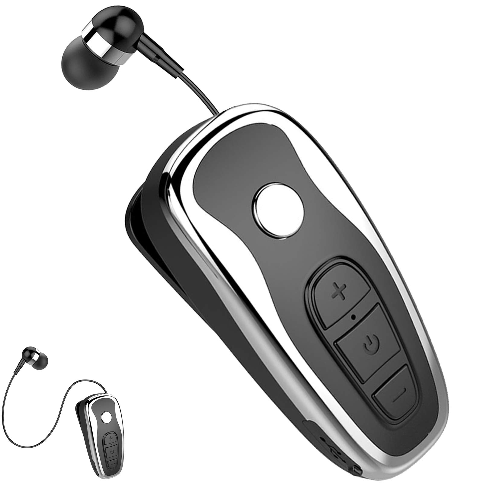 Photo 1 of Retractable Wireless Headphone Headset Stereo Earphone lightweight V5.0 Noise Cancelling Mic Clip on Earpiece workout Sports running Business Trucker Driver Music Earbuds For Iphone android Phone