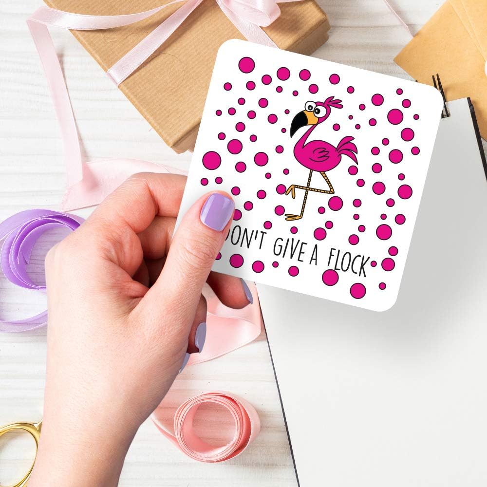 Dorothy Spring I Don't Give A Flock Cute Pink Flamingo Funny Square Wooden Coaster Gloss Finish Size 9x9 cm / 3.5x3.5 inch - Image 5
