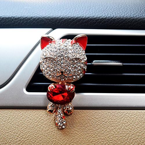 MOSA STORE Car Perfume Colorful Crystal Cat Car Vent Clip Air Freshener,Unique Gift Idea