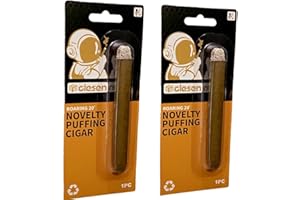 CLESEN Puff Cigar 4.5 Inch(2 Pack),That Blow Smoke,Durable ，Realistic,Ideal for Themed Parties,Prop for Prank, Halloween Costume, Movie, Or Theater Play Tricky Fun Gag Cool Toy,