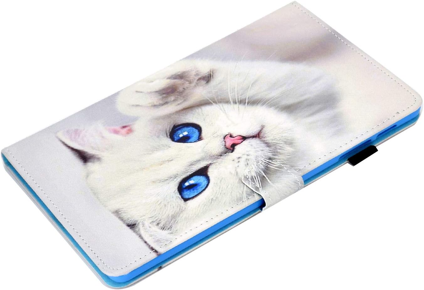 Succtop Case for Galaxy Tab A7 10.4" 2020, Folio Flip PU Leather Cover Case Galaxy Tab A7 Pen Holder Standing Wallet Protective Tablet Case Samsung Galaxy Tab A7 T500/T505/T507, White Cat - Image 5
