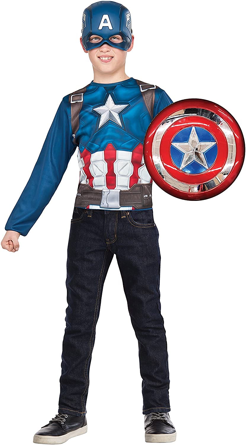 Rubie's Imagine Child's Avengers Assemble Captain America Dress Up Top and Shield Set, Small