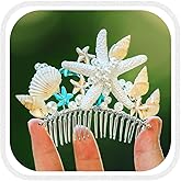 Kilshye Starfish Tiara Comb Silver Beach Seashell Hair Combs Mermaid Hair Accessories for Girls