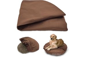 PANABANA Dog Bed Cover Waterproof Replacement Machine Washable Covers for Dog Bed Heavy Duty Scratch Resistant Mattress Protector Pet Bed Round 36x36 Inch Cover Only Brown