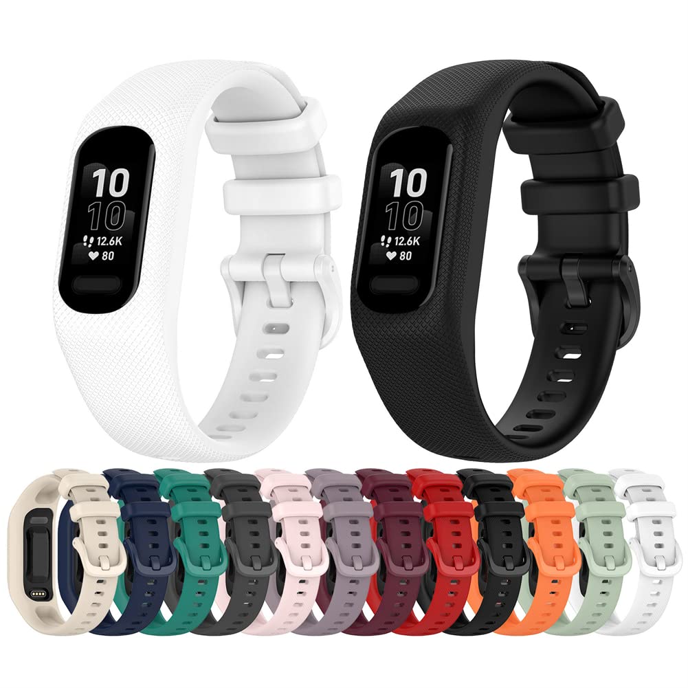 Tyogeephy Bands Compatible with Garmin vivosmart 5/Smart 5 for Women and Men, Soft Silicone Sport Strap Replacement Wristband for Garmin vivosmart 5/Smart 5