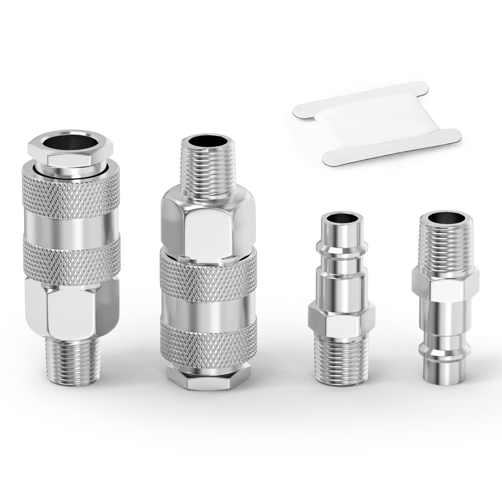 ERGAOBOY 2 Set Air Line Connectors Euro Airline Hose Compressor Fittings, 1/4" BSP Male Industrial Air Coupler and Plug Kit Couplings Connector, High Flow Pneumatic Accessories
