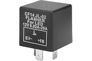 TOMOTATO 12V LED Flasher Relay, CF14 JL-02 3 Pin LED Flasher Flash Relay for Car Motorcycle Turn Signal Light Hyper Flash Fix