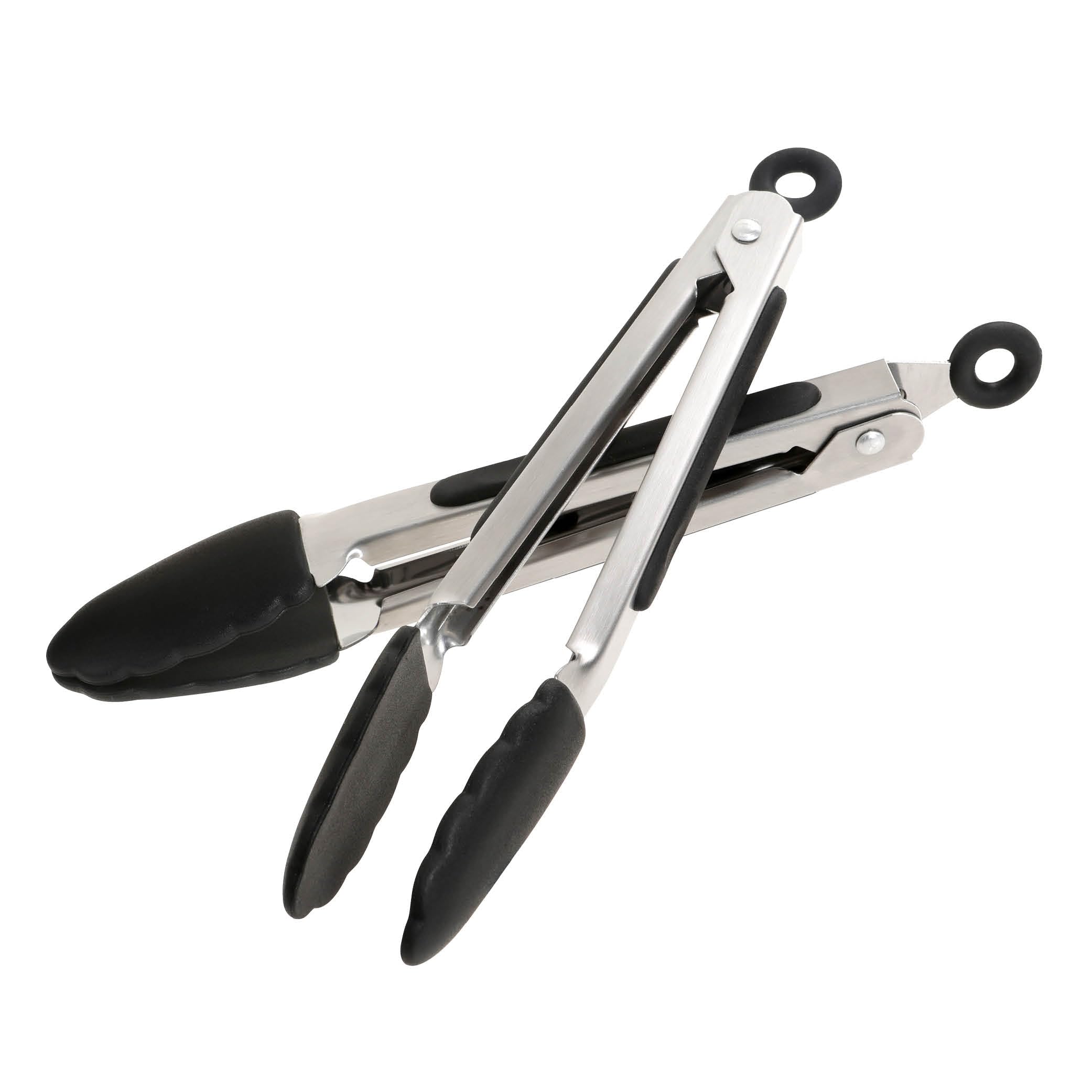 Wiltshire Mini Silicone Kitchen Tongs - 18cm, Set of Two, Cooking & Serving Tongs, Heat-Resistant, Non-Stick, Non-Scratch Tip, Midnight Black, 21x3.2x2.7cm