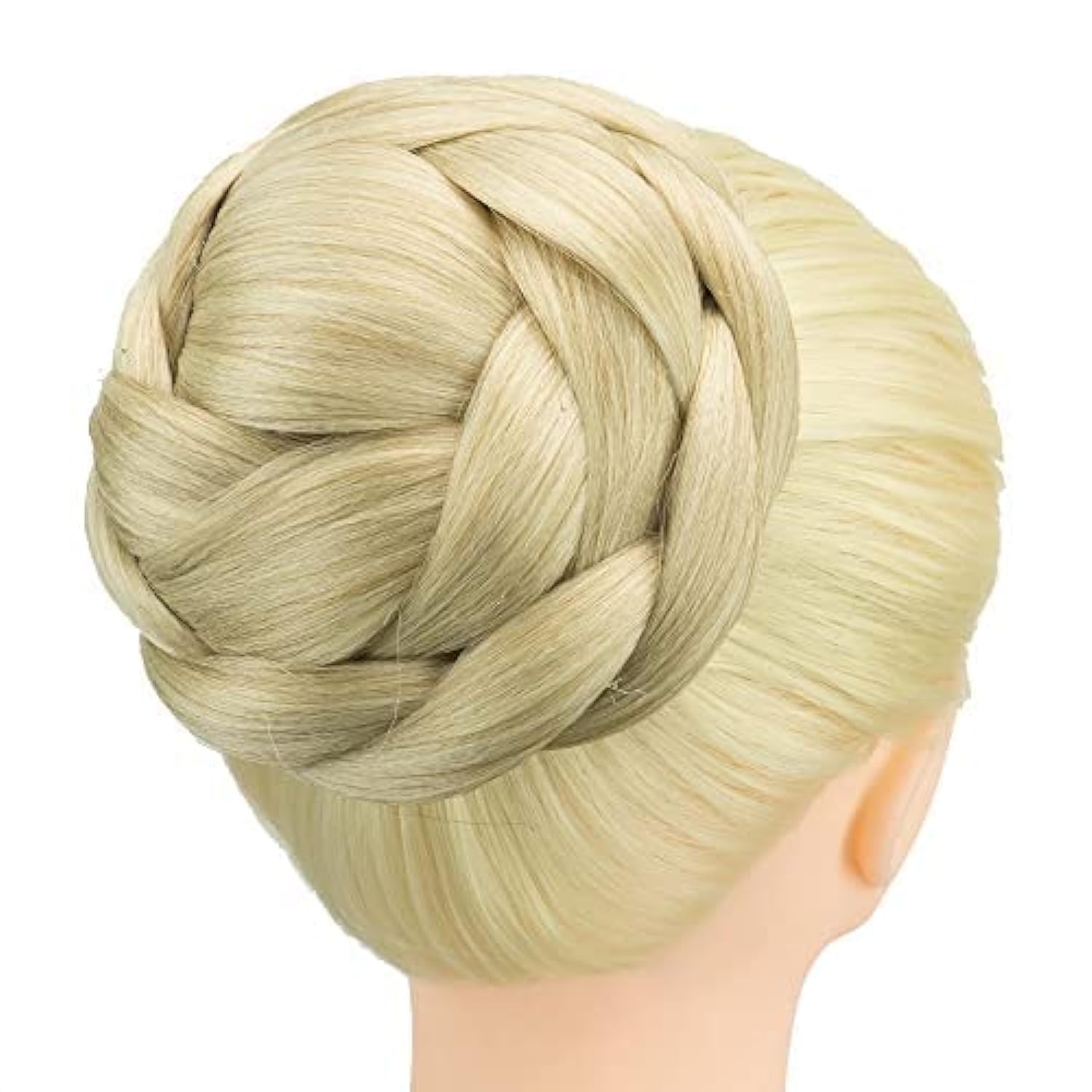 IMISSU Large Size Dancer Braided Chignon Hair Cover, Donut Hairpiece, Scrunchie Hair Bun Wig (Blonde)