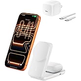 Belkin MagSafe Charger Compatible, 2-in-1 Qi2 Wireless Charging Station 25W, Convertible Wireless Charger for iPhone 17, AirP