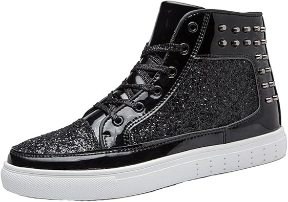 shiny high top sneakers