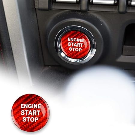 Amazon Airspeed トヨタ 86 スバル Brz 対応 リアルカーボン製スター ターボタン エンジンスタートボタンカバー ステッカー 内装シール 専用設計インテリアパネル 炭素繊維 アクセサリ 赤 車 バイク 車 バイク