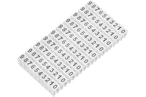 MECCANIXITY 100Pcs Wire Label, 0-9 Digital Cable Labels Tags M-1 Type, White