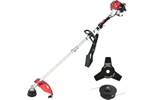 PowerSmart 25.4cc Gas Weed Wacker, String Trimmer/Edger 16-Inch with 10-Inch Brush Cutter for Grass Cutting