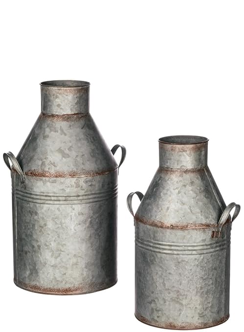 Amazon Com Sullivans Met1120 Decorative Vintage Metal Milk Cans