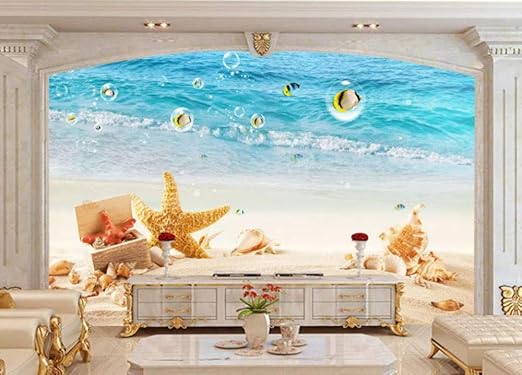Papel Pintado Pared Mariscos De Playa Fotomurales Decoración No Tejida