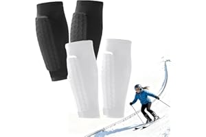 JOMHTIVL 2 Pairs Ski Shin Guards,Kids Soccer Shin Guards Pads for Youth Adult with Honeycomb Pads Protective Soccer &Ski Shin Pads Gear for Boys, Girls