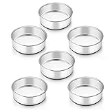 TeamFar 6 Inch Cake Pan, 6 Pcs Cake Pan Set Round