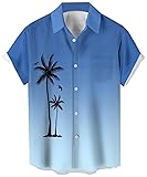 Men's Short Sleeve Button Up Hawaiian Shirt 1950s