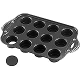 Tosnail 12 Cavity Mini Cheesecake Pan with Handles & Removable Bottoms