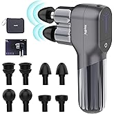 HEYCHY Double-Head Mini Massage Gun, Deep Tissue Percussion Muscle Massage Gun for Relaxation, Portable Handheld Massager Gun