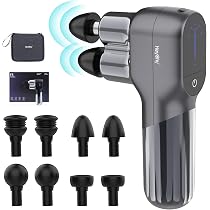 Amazon.com: HEYCHY Mini pistola de masaje de doble cabeza, pistola ...