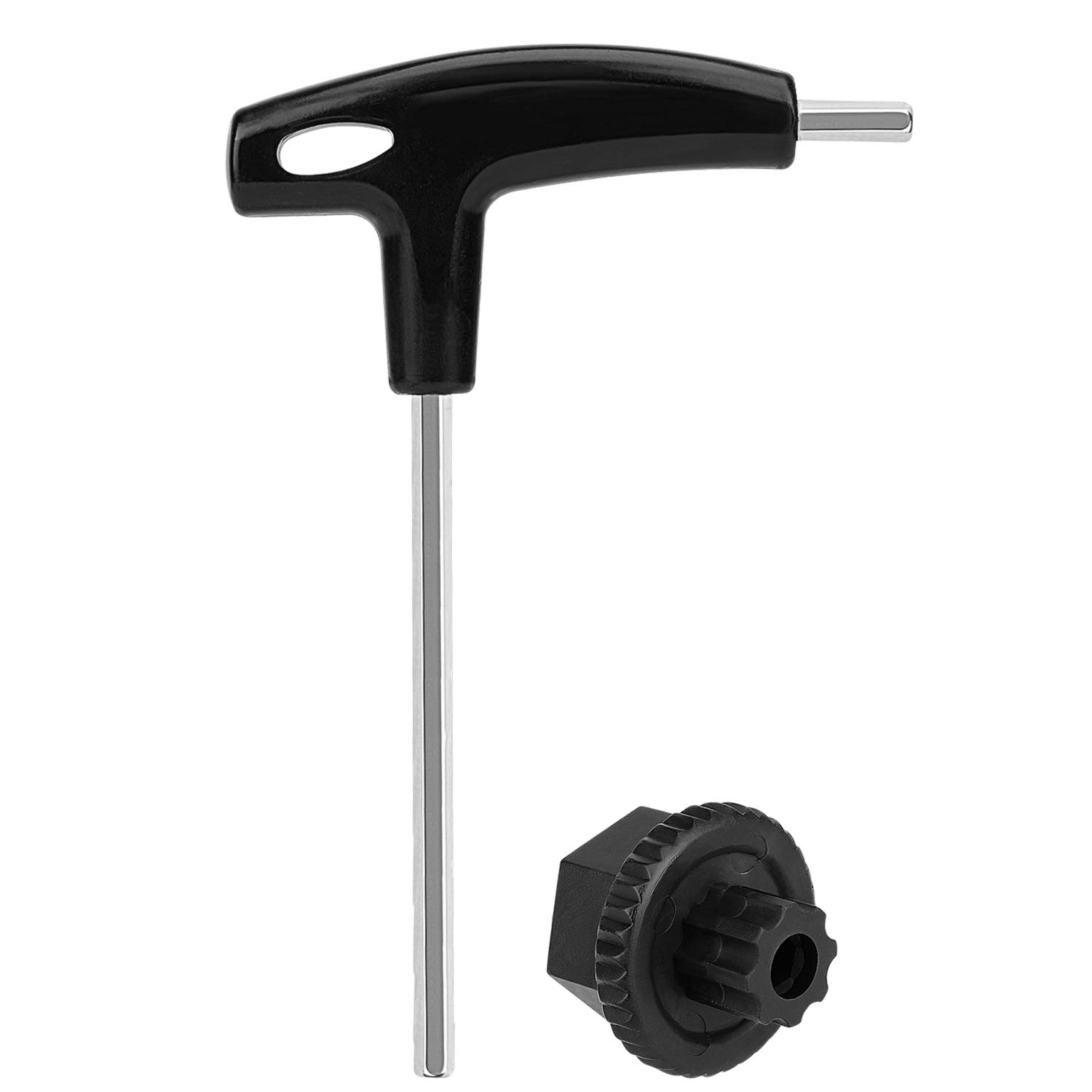QKURT HollowTech Crank Removal Tool, Bike Crank Extractor T-Handle Hexagon Adjusting Cap Tool Crank Tool Compatible for HollowTech XT XTR R