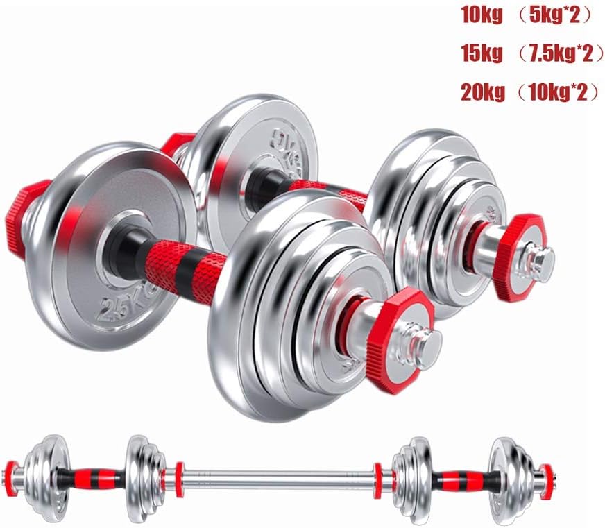 LOFAMI Dumbbell Dumbbells Barbell Lifting Dumbbell Home Men's Fitness Set All-iron Plated Barbell Adjustable Weight Dumbbell+ 35cm Connecting Rod Dumbbell Dumbbells Barbell Lifting