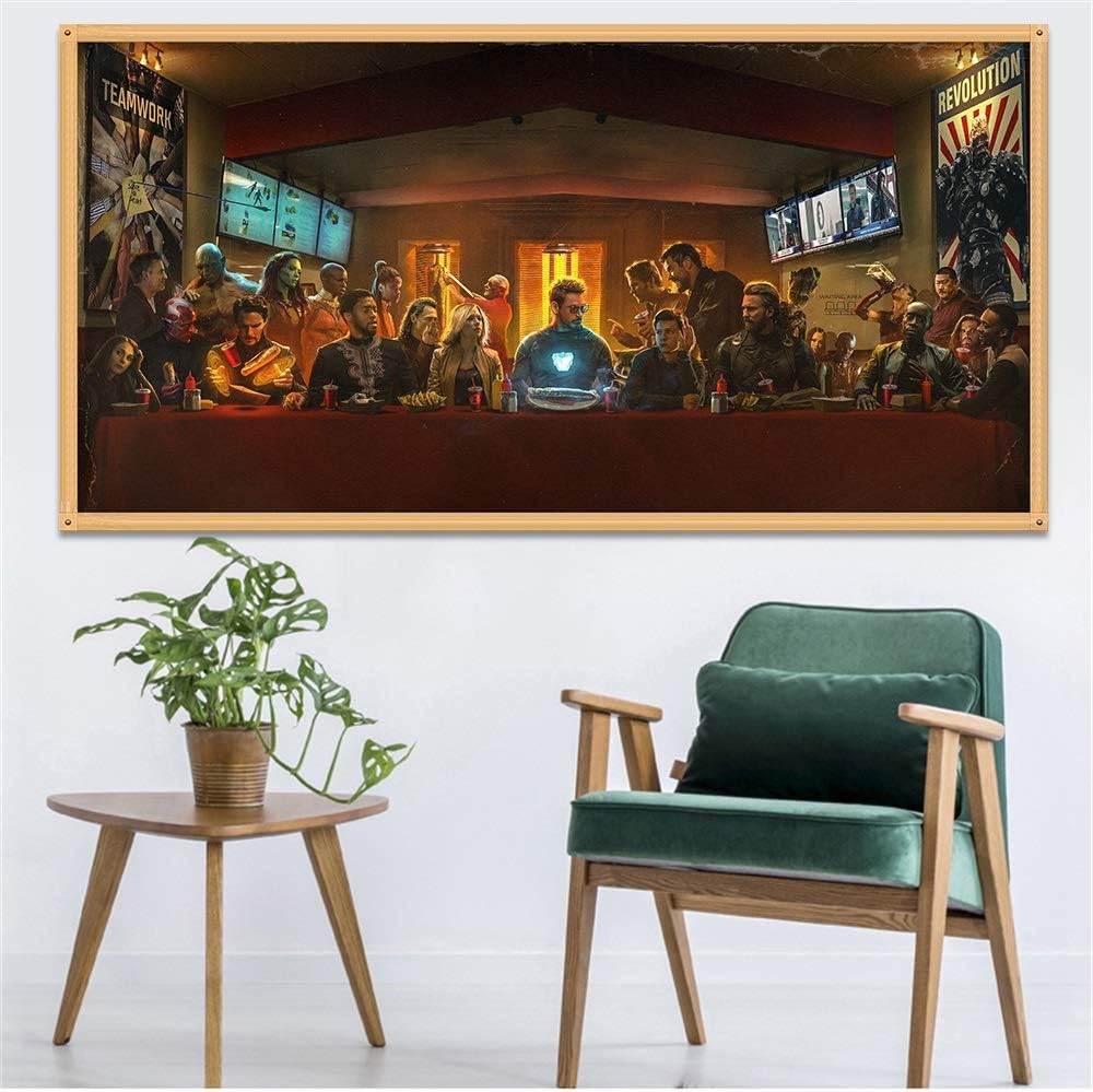 Amazon Com Canvas Painting Poster Movie Canvas Big Home Decoration Marvel Comics Iron Man Cartoon Painting Wall Art Picture For Living Room Decor Paintings Color Yellow Size Inch 30x60 Cm Unframed