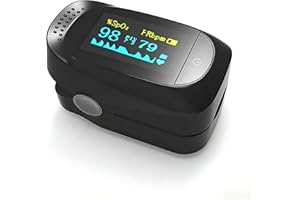 Finger Pulse Oximeter| Accurately Measures Blood Oxygen Saturation|Heart Rate Monitor,Auto-Rotating OLED Screen for Home Use,