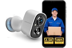 CINMOORE 2.5K Wireless Home Security Cameras Outdoor WiFi, Non-Subscription AI Person Detection, 4MP Color Night Vision, Full Duplex 2-Way Audio, IP66 Waterproof Battery Powered, U.S. AWS Cloud