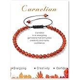 Crystal Bracelet for Women 4mm Adjustable Braided Natural Stone Bracelets Handmade Beaded Bracelets Gemstone Bracelet Healing Crystal Bracelet Crystal Jewelry for Women