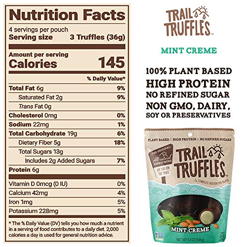 Trail Truffles - Vegan, Paleo Friendly Superfood Protein Balls - Healthy, Plant Based, Gluten Free, Dairy Free, Soy Free, Non-GMO Snacks (Mint Crème, 1 Pack) - Thumbnail 6