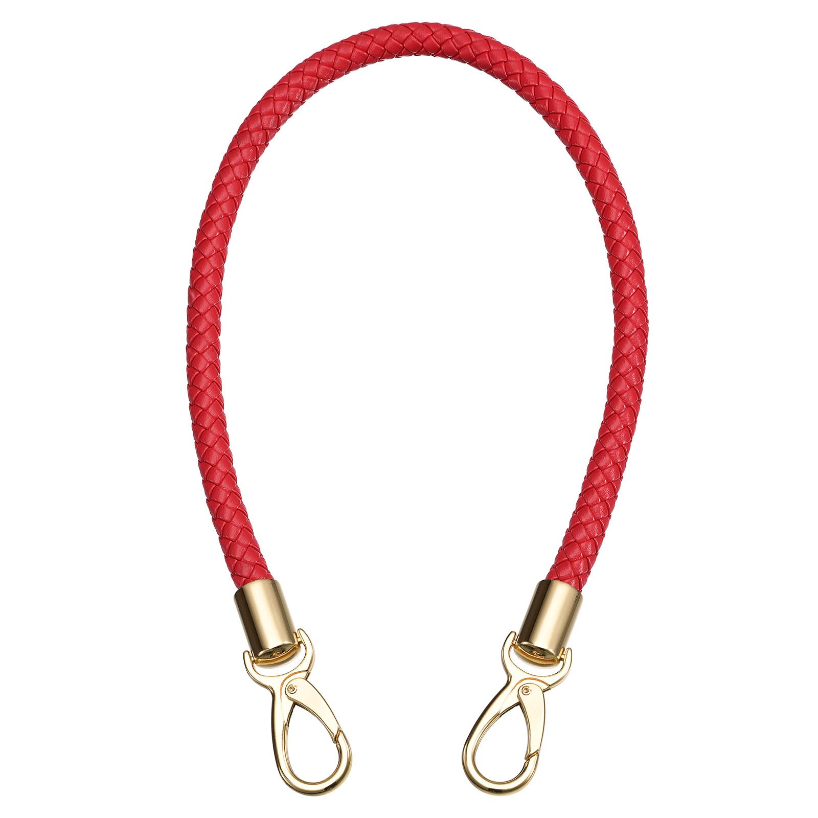 uxcell Leather Purse Strap, 60cm/23.6" PU Braided Purse Replacement Handle for Women's Handbag Underarm Bag Tote (Red)