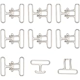 CHGCRAFT 8Pcs Cinch Belt Buckle Surcingle Strap Buckles Fast Fix Ring Buckle Cross Alloy Snap Lock Clasps Findings for Replacement Connection Webbing Strap, Platinum