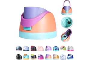 Branbox Replacement Lid for Owala Freesip, Compatible with Owala Cup 16oz 24oz 32oz 40oz, One Button Water Bottle Top Lid for Owala Freesip, Leakproof, BPA-Free, Orange-Purple