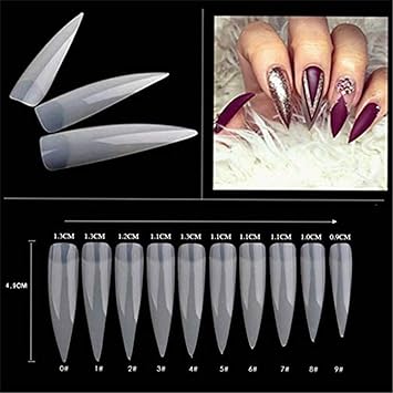 Mismxc 500 Pcs Stiletto Nail Tips 
