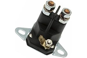 CashMuch Lawn Mower Brass Coil Engine Starter Solenoid Replacement Part for Ride On Tractor With 1/4 Inch Poles 3 Terminal Co