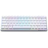 60% Keyboard with Dedicated Arrow Keys, White DIERYA DK63W Wireless Wired Mechanical Gaming Computer Keyboard True RGB Backli