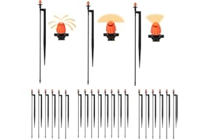 YULAIYOEN Micro Drip Irrigation Sprinkler Heads: 20 Sets Mixed 360/180/90 Degrees Drip Irrigation Emitters for 1/4 inch Hose Garden Irrigation System