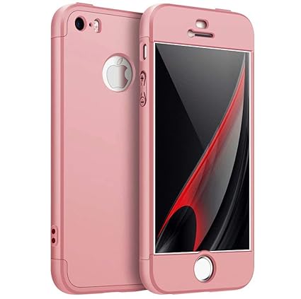 AILZH kompatibel für HandyHülle iPhone 5/5S/5SE Hülle 360 Grad Schutzhülle PC Schale Anti-Schock Anti-Kratz Stoßfänger 360 Gr