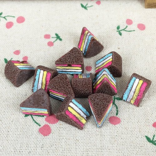 Unbranded - 10pcs 3D Rainbow Cheesecake Cupcake Fake Food Miniature Fake Food Dessert Flat Back Cabochons Decoden Flatback DP143