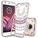 Moto Z2 Force Case with HD Screen Protector,AnoKe [Scratch Resistant] Colors Totem Mandala Folwer Clear Bumper Hybrid Slim Fit Protective Phone Case For Motorola Z2 Force Droid(2017) - TM CH Rose Gold