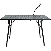 Rockville PKS38 Platform-Style Keyboard/DJ Stand, Tabletop, Gooseneck Mic | Mic Stand Included, Steel Structure, Adjustable Height/Width, Folds Flat, 200 lbs Capacity, Fully Assembled, Foam Pads