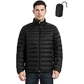 SLOW DOWN Men Lightweight Down Puffer Jakcet, Packable Winter Puffy Down Jacket