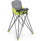 Bright Starts Pop ‘n Sit Portable Highchair, Green - Portable Highchair For Indoor/Outdoor Dining – Space Saver High Chair wi