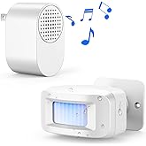 Driveway Alarms Wireless Outside, Weatherproof Motion Sensor Alarm System | Motion Detector Security Alert Monitor System with Plug-in Receiver, Loud Chimes and 500FT Long Range Outdoor Detection